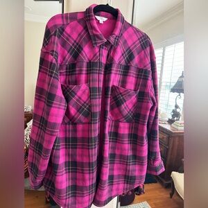 Pink plaid XL flannel shirt